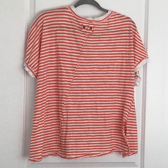 Free People Take Me striped tee top size M - Picture 5 of 5